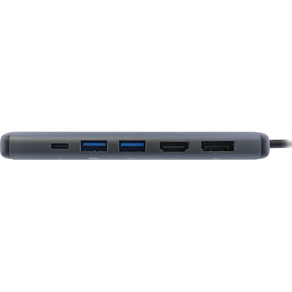 InLine InLine® 8-in-1 USB-C Multihub Dockingstation, HDMI, DisplayPort, USB 3.2, PD 3.0 100W, MST
