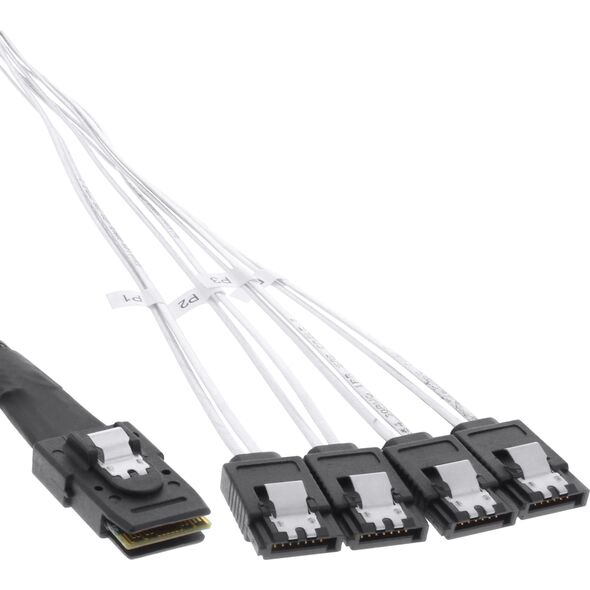 InLine InLine® SAS Connector Cable Mini SAS SFF8087 to 4x SATA Crossover OCF 1m