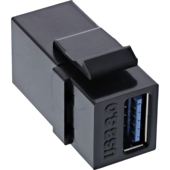 Adapter USB InLine InLine® USB 3.0 Snap-In module, USB-A F/F, black housing