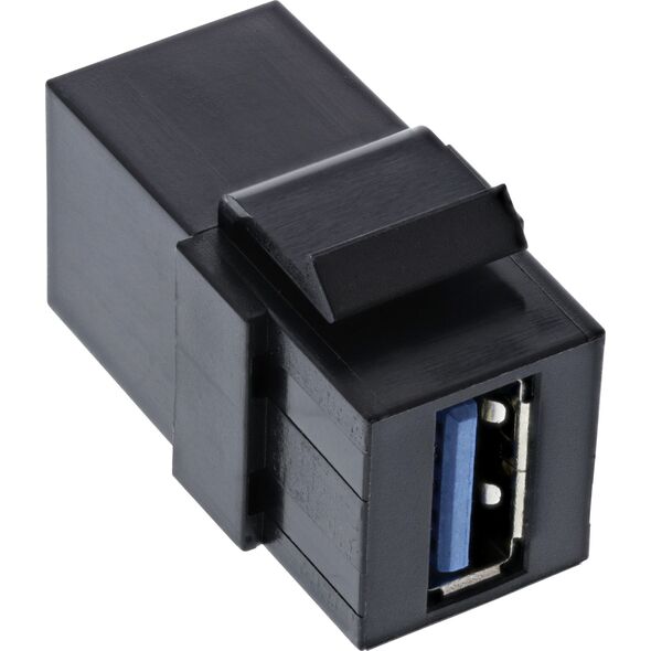 Adapter USB InLine InLine® USB 3.2 Snap-In module, USB-A F/F, 90° angled, black housing