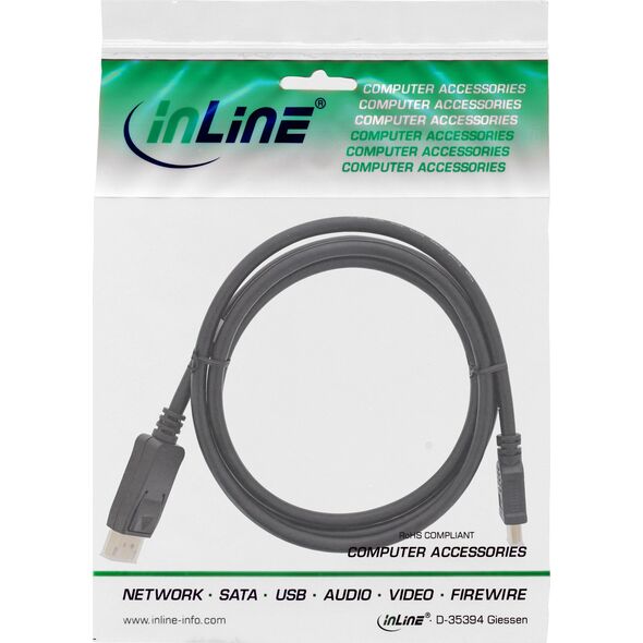 Adapter AV InLine InLine® DisplayPort to HDMI Converter Cable black 7,5m