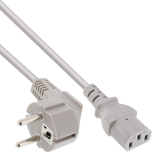 Kabel zasilający InLine InLine® Power Cable German to 3 Pin IEC C13 5m grey