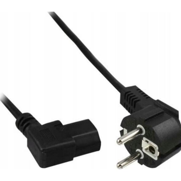 Kabel zasilający InLine InLine® Power cable, Schutzkontakt angled to C13 left angeled, black, 5m