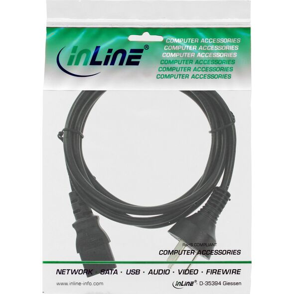 Kabel zasilający InLine InLine® Power cable, China plug to IEC, black, 5.0m