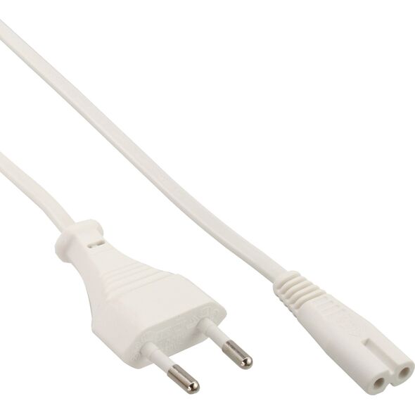 Kabel zasilający InLine InLine® Power cable, Euro plug to Euro8 plug, white, 1.0m