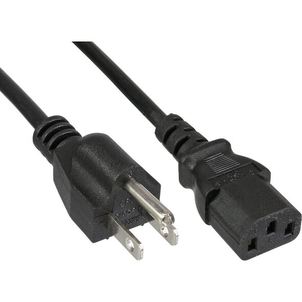 Kabel zasilający InLine 40pcs. pack Bulk-Pack InLine® Power Cable Power Plug USA to 3 Pin IEC C13 connector 18 AWG 1.8m