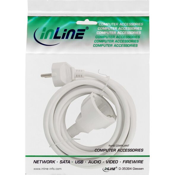 Kabel zasilający InLine InLine® Power Extension Cable Type F white 2m