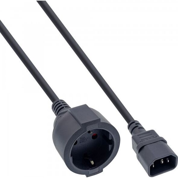 Kabel zasilający InLine 40pcs. pack Bulk-Pack InLine® Power Cable C14 plug to German Type F socket black 0.5m