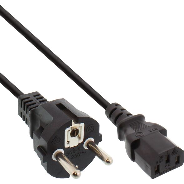 Kabel zasilający InLine 40pcs. pack Bulk-Pack InLine® Power Cable German 3 Pin IEC C13 H05VV-F 3x0.75mm² black 1.5m