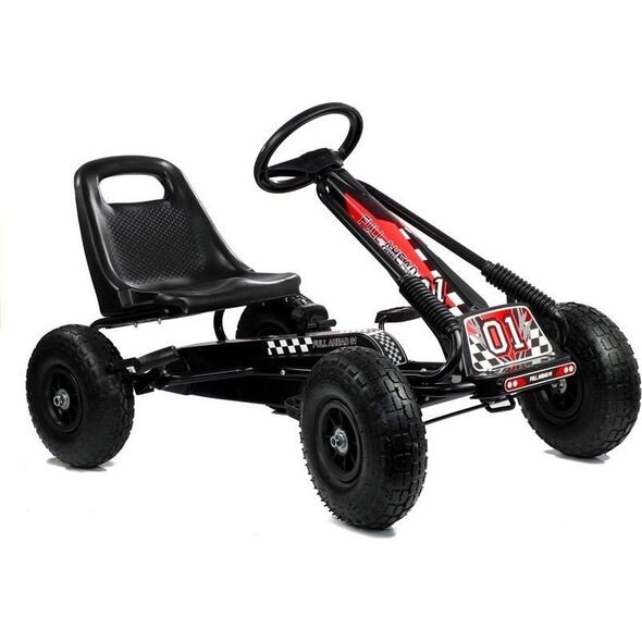 Lean Cars Gokart Czarny A-15 Pompowane Koła LEAN CARS