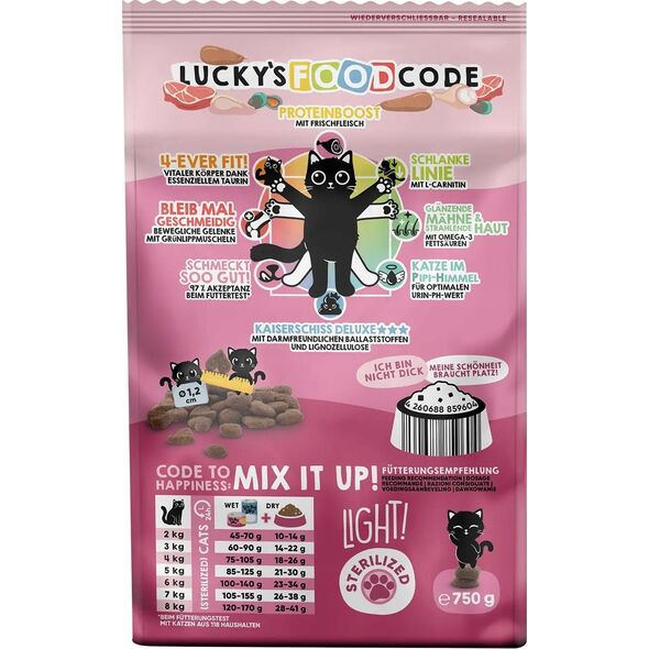 Lucky Lou Lucky Lou Food Code Lifestage Light Geflugel & Lamm 750g
