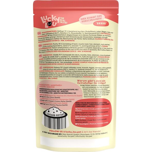 Lucky Lou Lucky Lou Lifestage Kitten Drób saszetka 125g