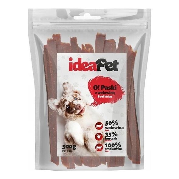 IdeaPet IdeaPet Paski z wołowiną 500g