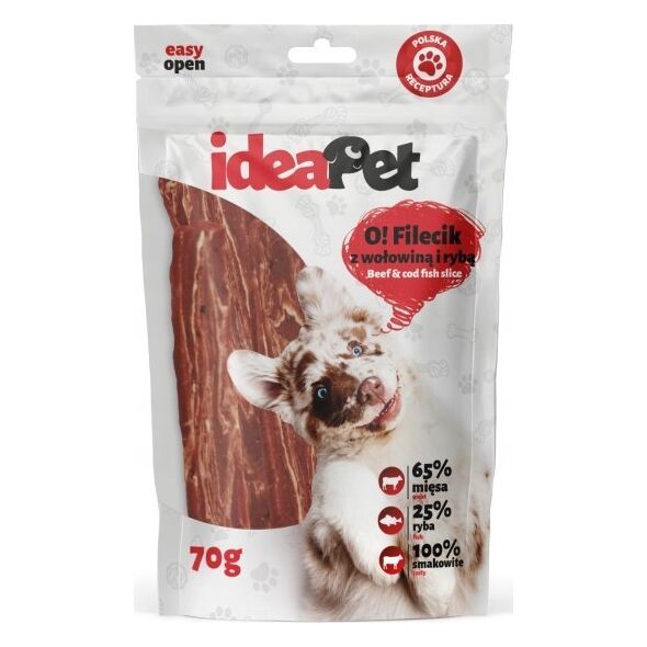 IdeaPet IdeaPet O! Fileciki z wołowiną i rybą 70g
