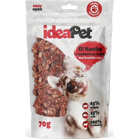 IdeaPet IdeaPet O! Kostka z wołowiną i rybą 70g