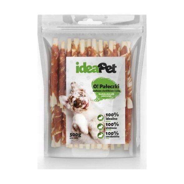 IdeaPet IDEAPET 500g PAŁECZKI WOŁOWE Z KRÓLIKIEM  I RYBĄ