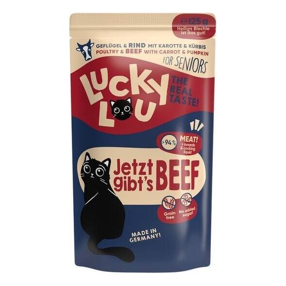 Lucky Lou Lucky Lou Senior Karma Dla Kota Drób Wołowina 125g