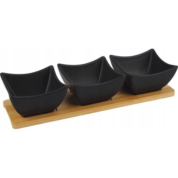 Orion Miseczki na przekąski porcelanowe czarne BLACK 31,5 cm 4 el.