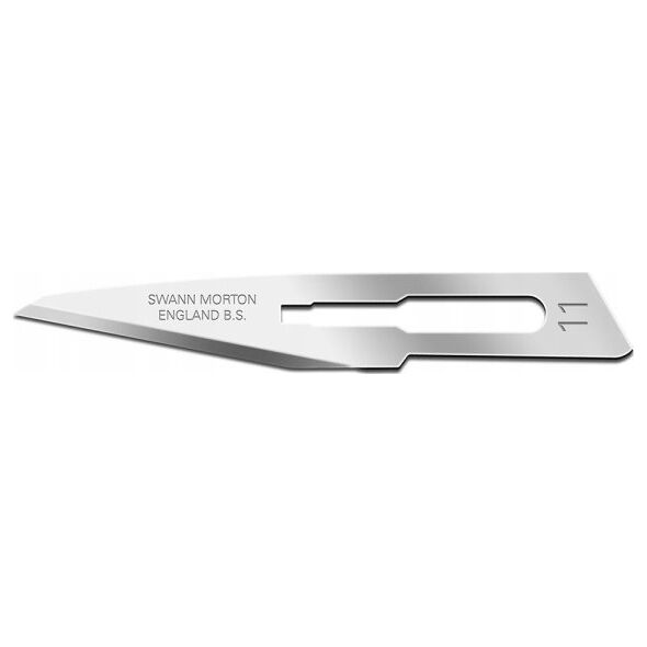 Swann-Morton CARBON STEEL Chirurginiai peiliai (Skalpeliai) No.11 - 100vnt/1dėžutė