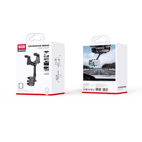 XO car holder C115 black for rearview mirror 6920680833542