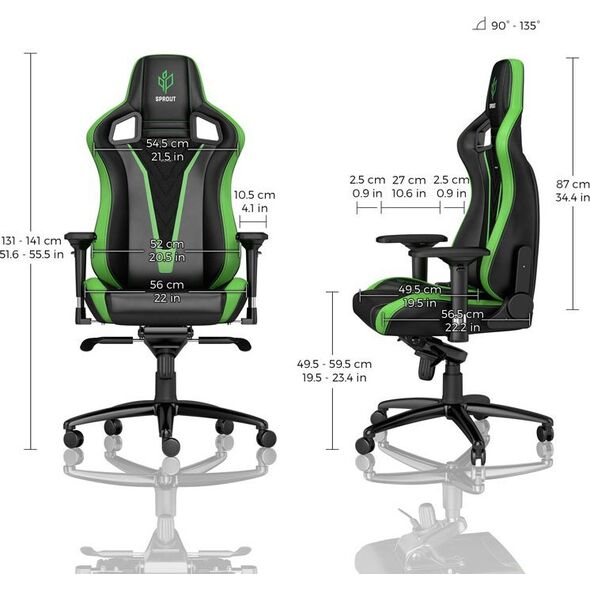 Fotel Noblechairs EPIC - Sprout Edition - czarny/zielony (GAGC-129)
