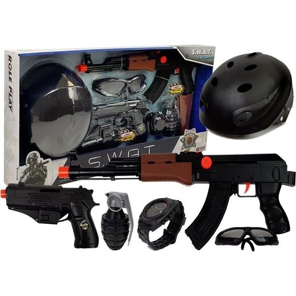 LeanToys Zestaw Policjanta S.W.A.T Pistolety Kask