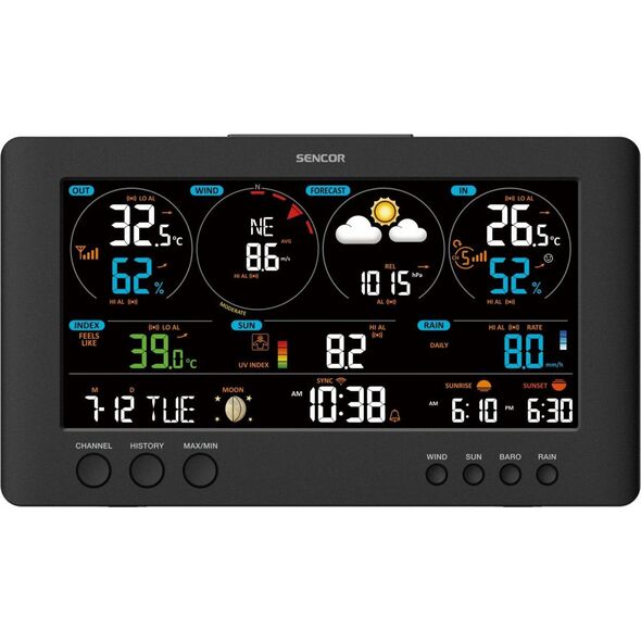 Stacja pogodowa Sencor Sencor Profesjonalna stacja METEO WiFi SWS 12500 wys. LCD 21,4cm Kolor