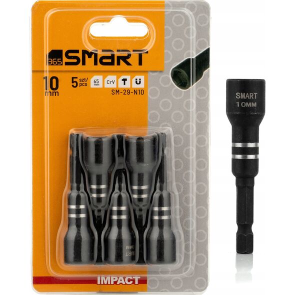 Smart magnetyczne nasadki udarowe 1/4" 10mm 5szt 29-N10