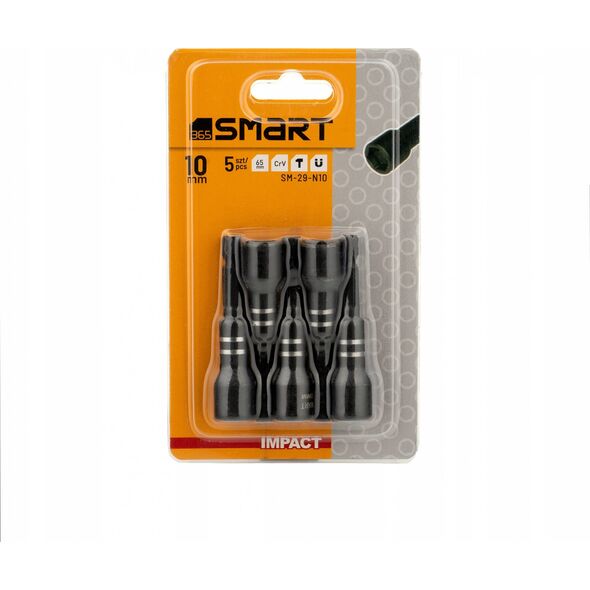 Smart magnetyczne nasadki udarowe 1/4" 10mm 5szt 29-N10