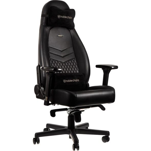 Fotel Noblechairs ICON z prawdziwej skóry - czarny (GAGC-090)