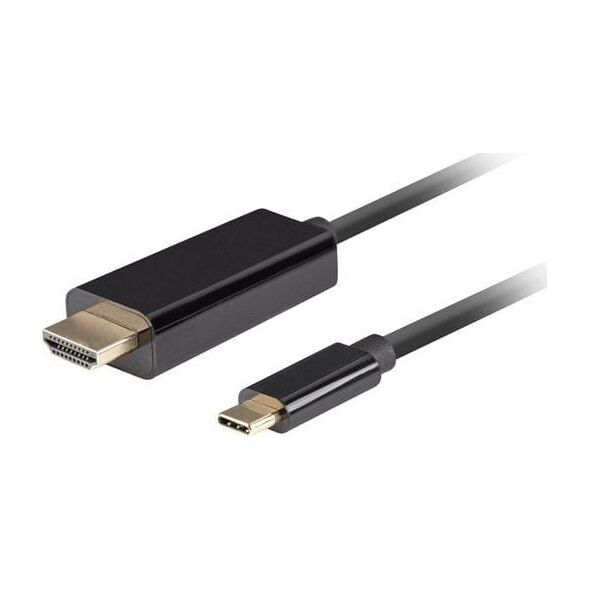 Kabel USB Lanberg USB-C - HDMI 0.5 m Czarny (CA-CMHD-10CU-0005-BK)