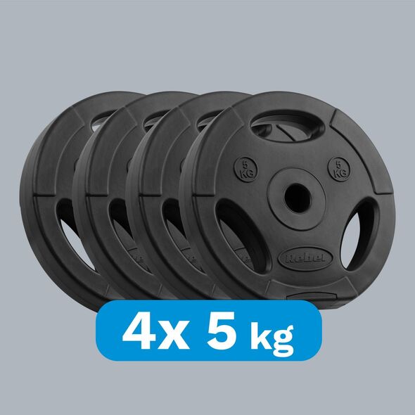 Rebel Zestaw obciążeń bitumicznych 4x5kg, otwór 31mm, talerz z uchwytami, REBEL ACTIVE