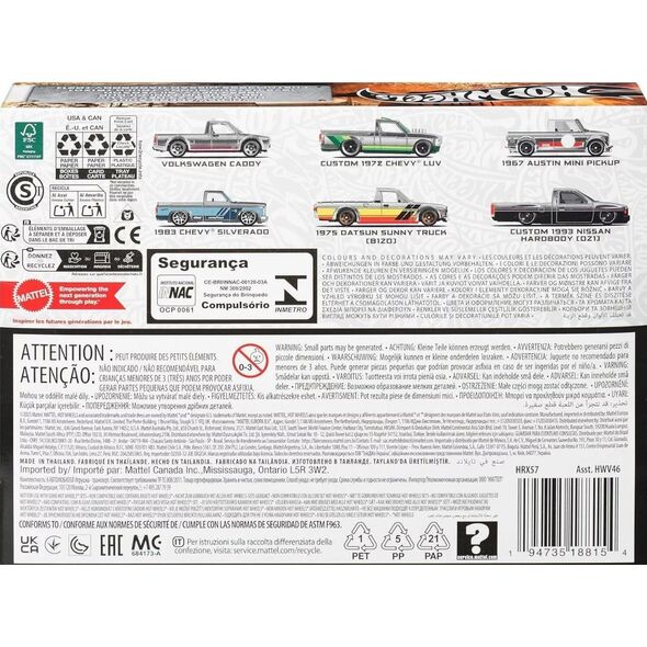 Mattel HW ZAMAC zestaw 6 autek HRX57 /6