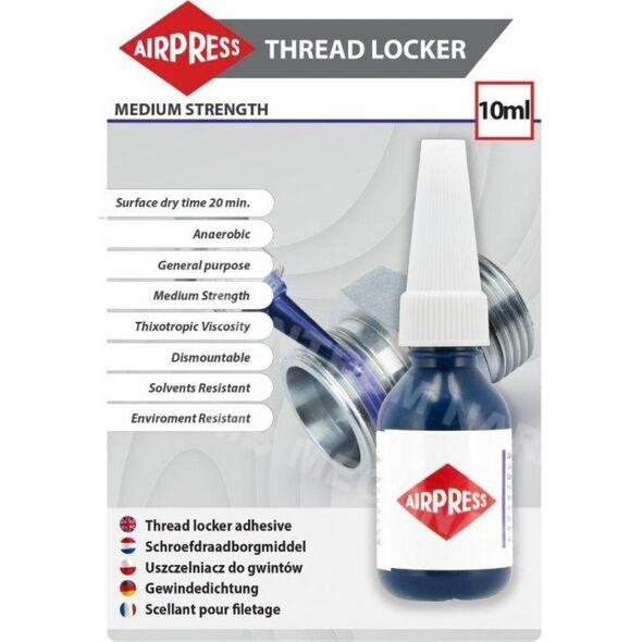 Sprężarka Airpress KLEJ DO USZCZELNIANIA GWINTÃW MEDIUM 10ML