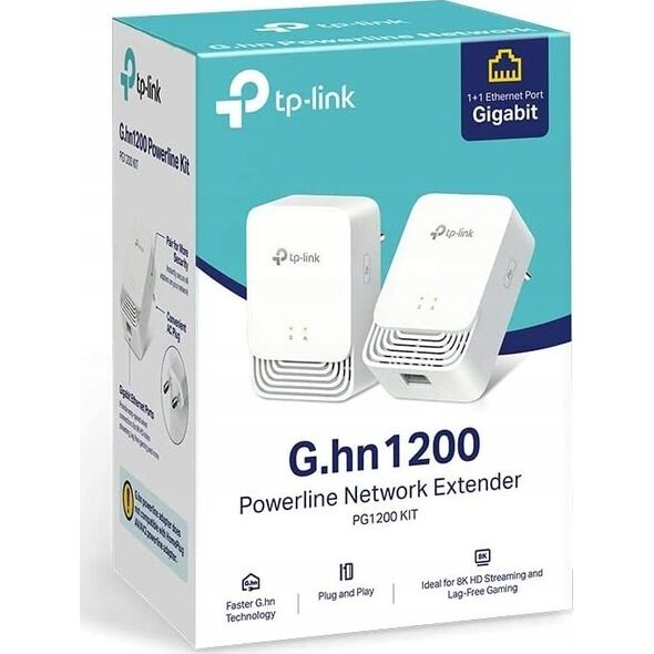 Adapter powerline TP-Link TP-Link PG1200 KIT V1 - Powerline Adapterkit - GigE, G.hn - an Wandsteckdose anschliessbar
