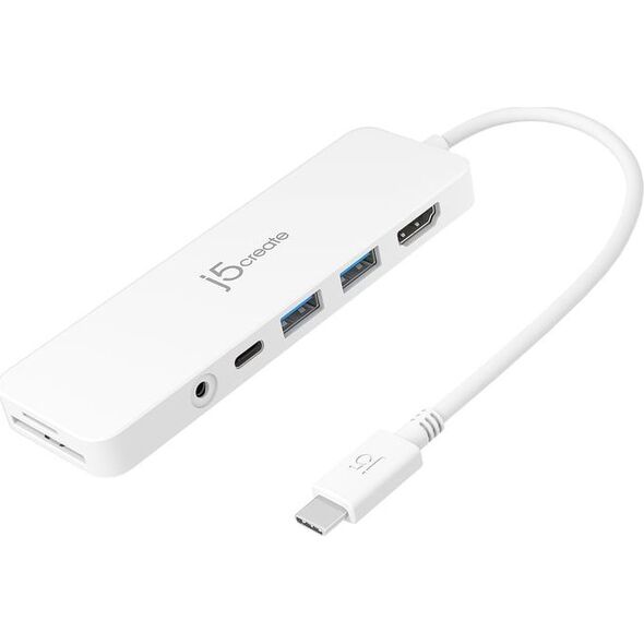 HUB USB j5create j5create JCD373 USB 3.2 Gen 1 (3.1 Gen 1) Type-C Biały