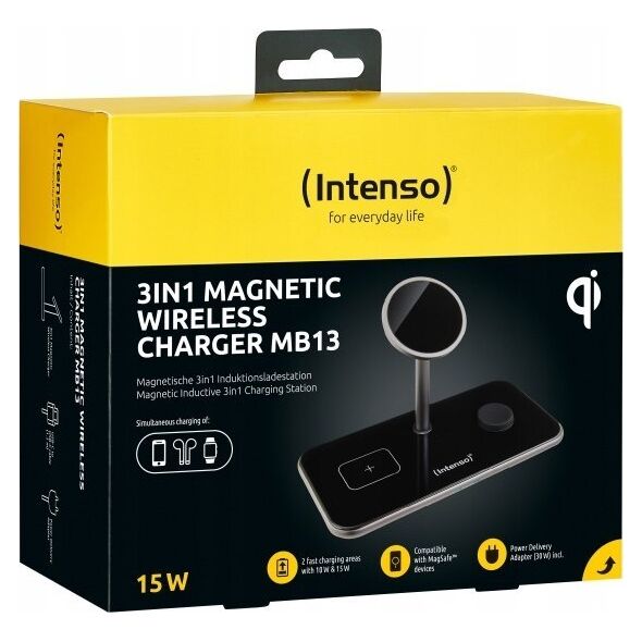 Ładowarka Intenso Intenso 3in1 Magnetic Wireless Charger MB13 black
