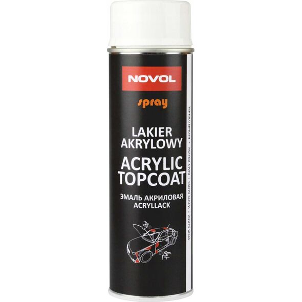 Novol SPRAY ACRYL TOPCOAT BIAÅY POÅYSK 500 ML