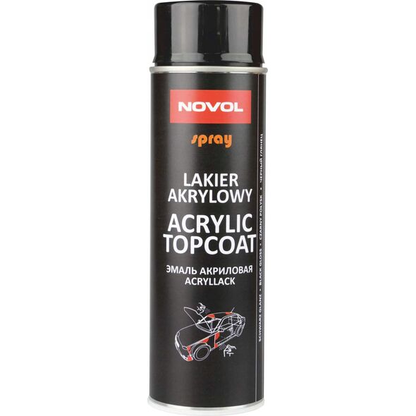 Novol SPRAY ACRYL TOPCOAT CZARNY POÅYSK 500 ML