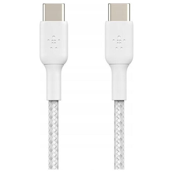 Kabel USB Belkin 1x2 Belkin braided PVC Cable 2m USB-C/USB-C wh.  CAB004bt2MWH2PK