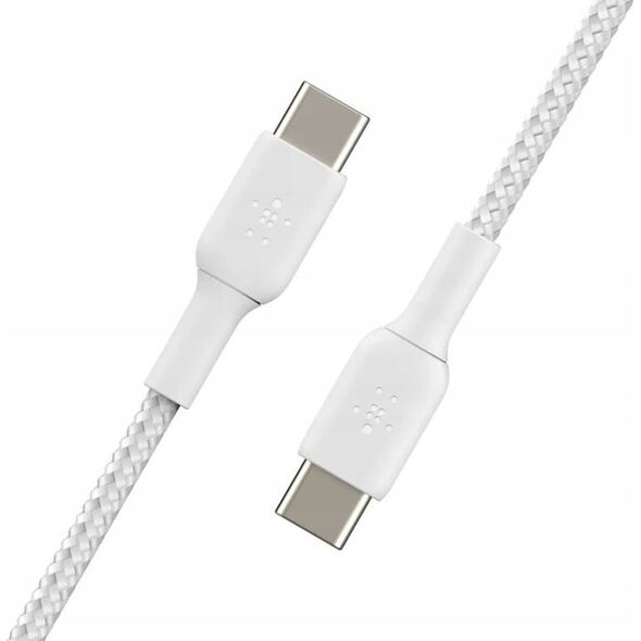 Kabel USB Belkin 1x2 Belkin braided PVC Cable 2m USB-C/USB-C wh.  CAB004bt2MWH2PK