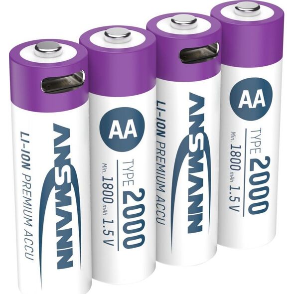 Ansmann ANSMANN 1312-0036 Li-Ion rechargeable batteries Mignon AA type 2000 (min. 1800 mAh) 4-pack box