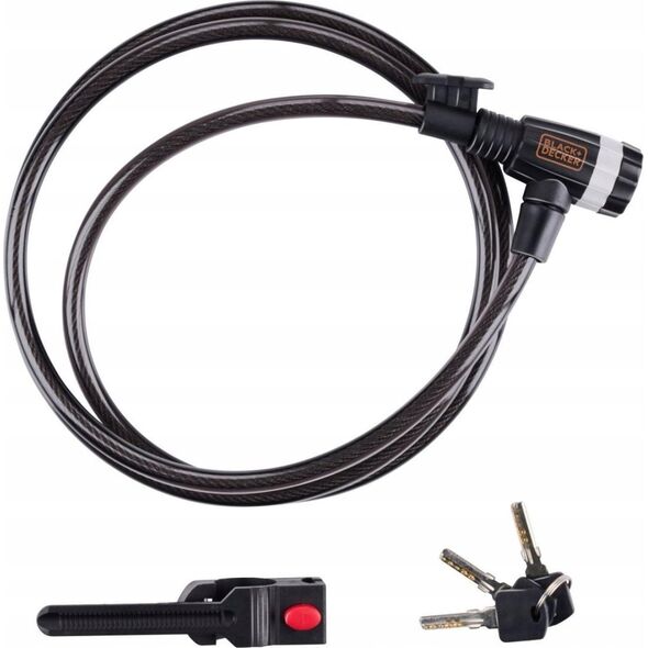 Black+Decker ZAPIĘCIE ROWEROWE LINKA NA ZAMEK 10x1800MM Z UCHWYTEM BLACK+DECKER