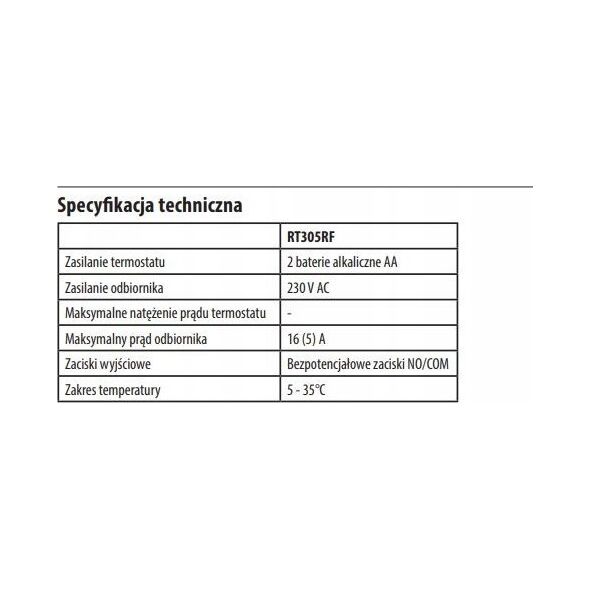 Salus Salus bezprzewodowy, natynkowy elektroniczny termostat RT305RF, dobowy