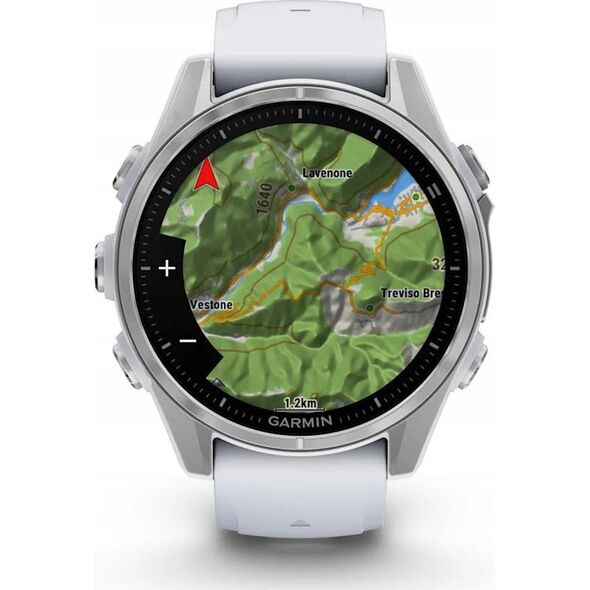 Zegarek sportowy Garmin Garmin Fenix 8 43 mm AMOLED Srebrny z białym paskiem [010-02903-00]