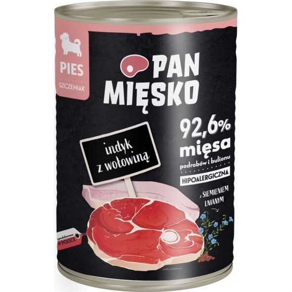 Pan Mięsko Karma dla Szczeniąt PAN MIĘSKO Indyk i Wołowina 400g