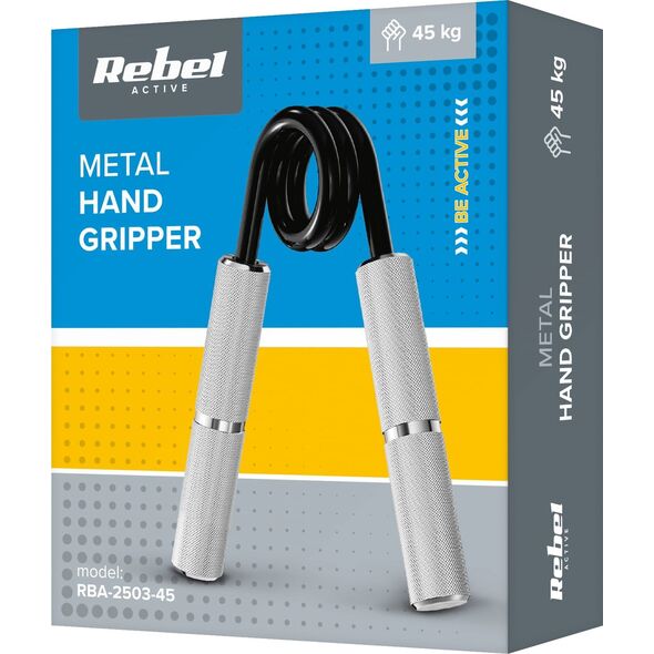 Rebel Ściskacz do ćwiczenia rąk, metalowy 45kg, REBEL ACTIVE