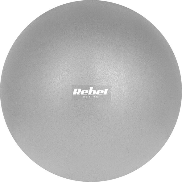 Rebel Mini piłka gimnastyczna do pilates rehabilitacyjna 25cm z pompką ręczną, kolor szary , REBEL ACTIVE