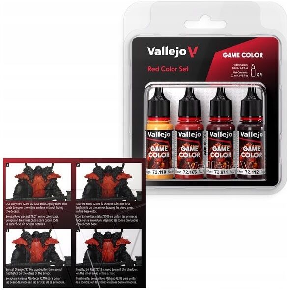 Vallejo Vallejo: 72.377 - Game Color - Red Color Set 4 x (18 ml)