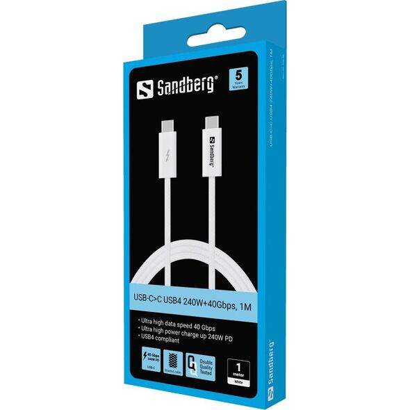 Kabel USB Sandberg USB-CC USB4 240W+40Gbps,
